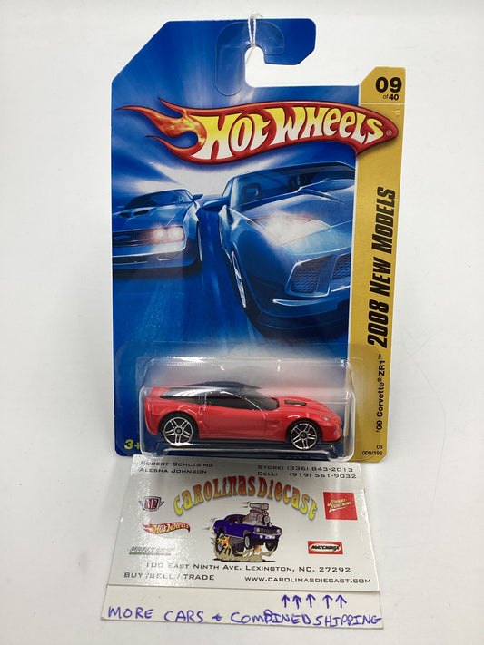 2008 Hot Wheels New Models #9 09 Corvette ZR1 Red 2A