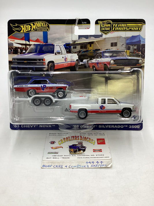 2024 Hot Wheels Team Transport #68 63 Chevy Nova & 88 Chevy Silverado 3500 278I