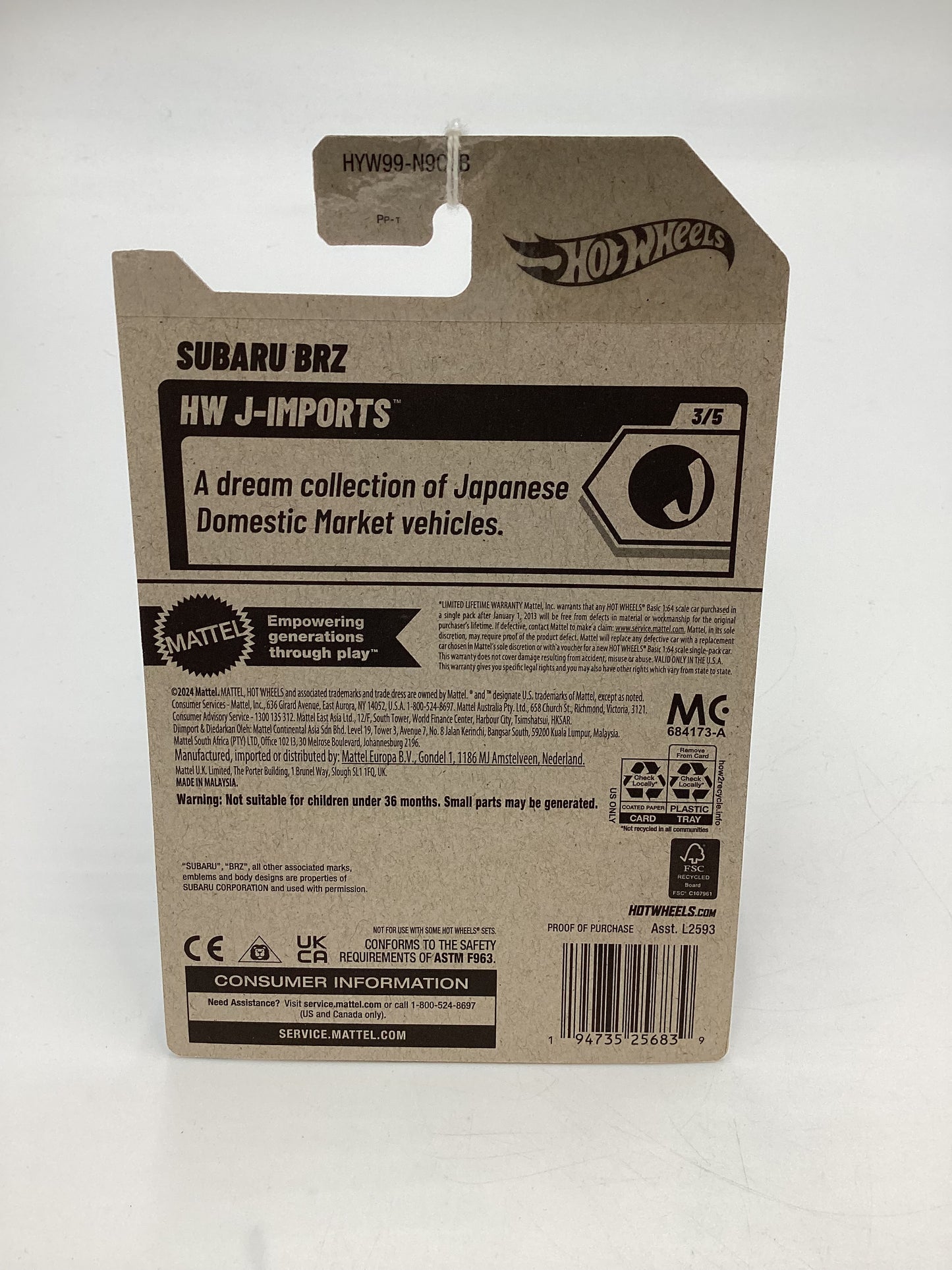 2025 Hot Wheels B case #48 Subaru BRZ 89C