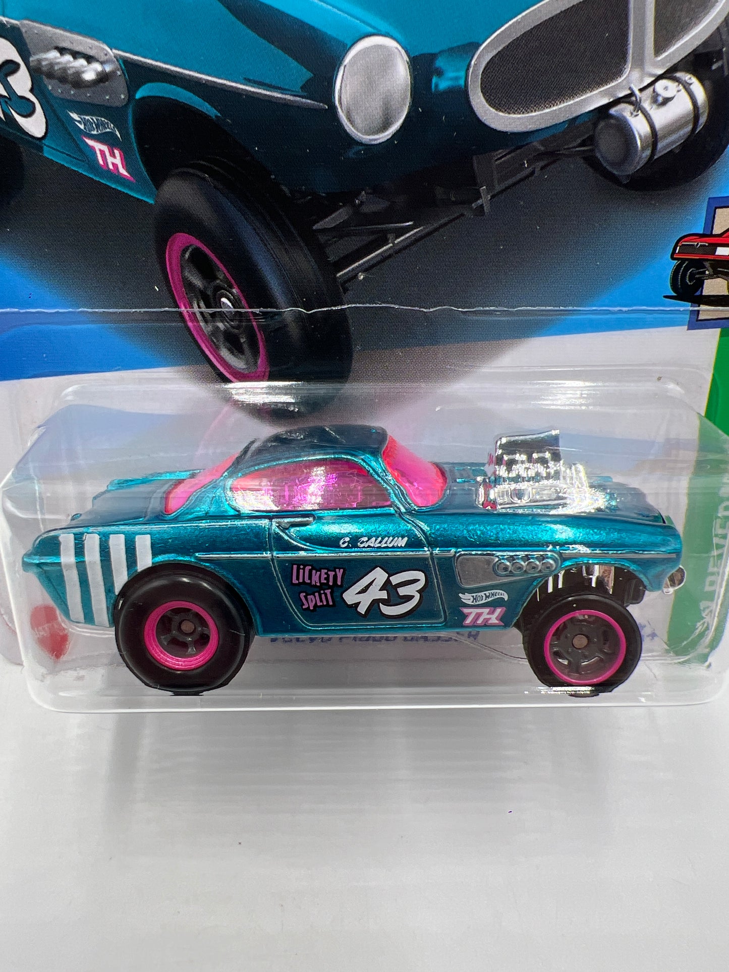 2024 Hot Wheels Super Treasure Hunt #153 Volvo P1800 Gasser Blue W/Protector