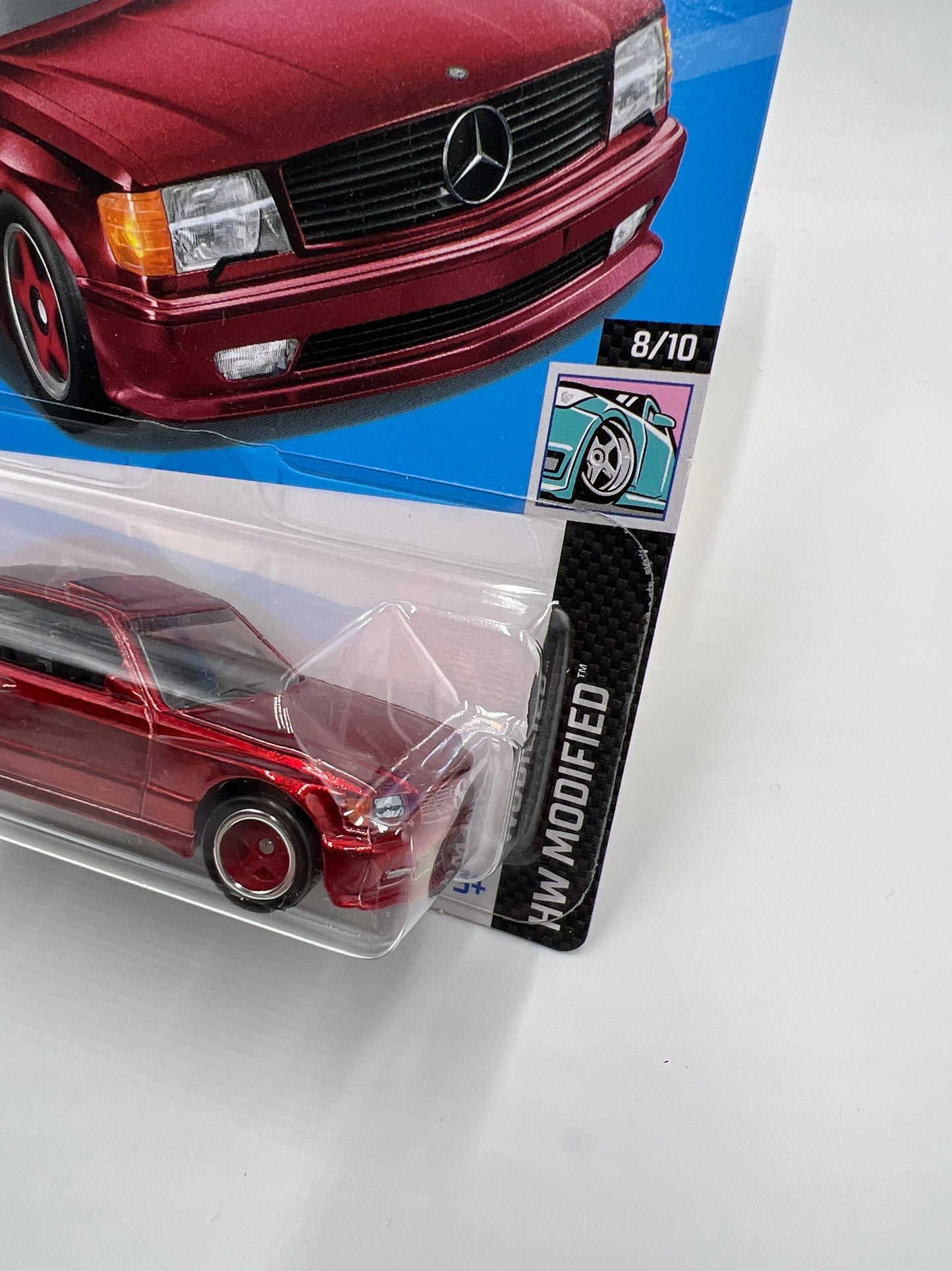 2024 Hot Wheels Super Treasure Hunt #82 89 Mercedes-Benz 560 SEC AMG Red W/Protector