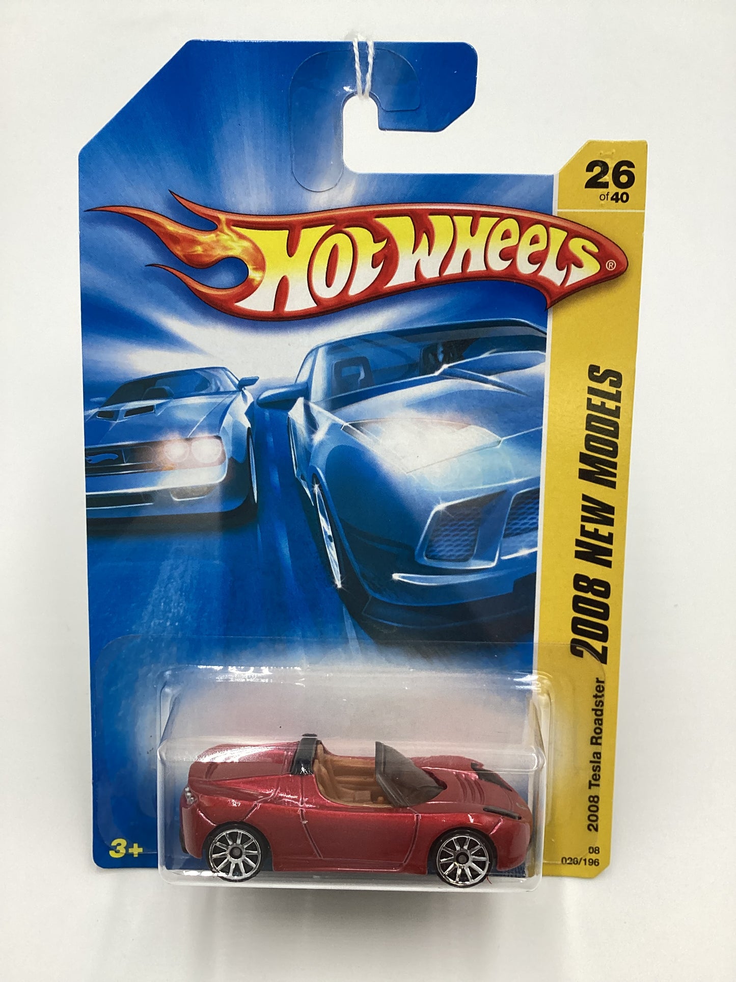 2008 Hot Wheels #026 2008 Tesla Roadster Red 48D