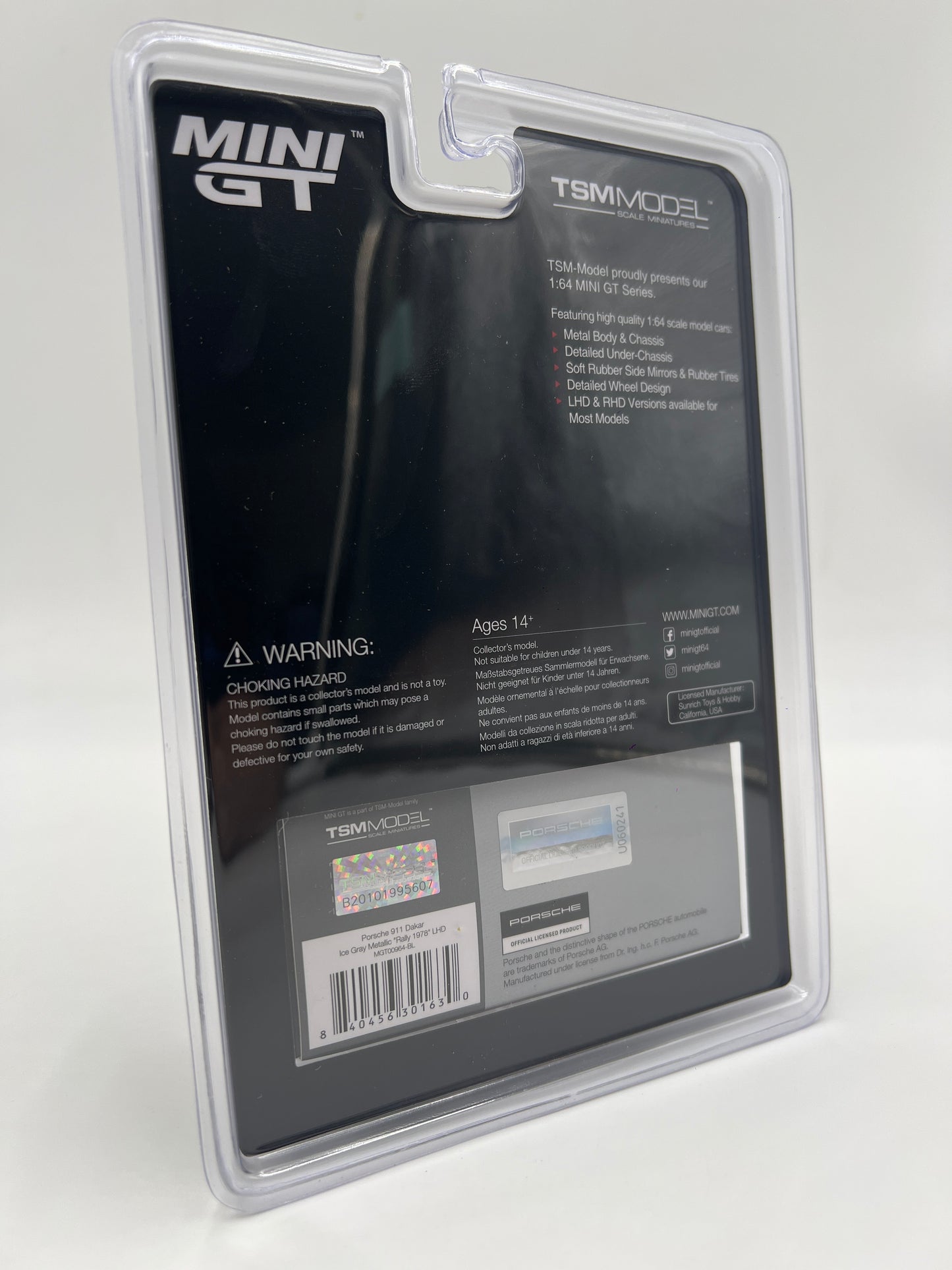 Mini GT #964 Porsche 911 Dakar Ice Gray Metallic Rally 1978
