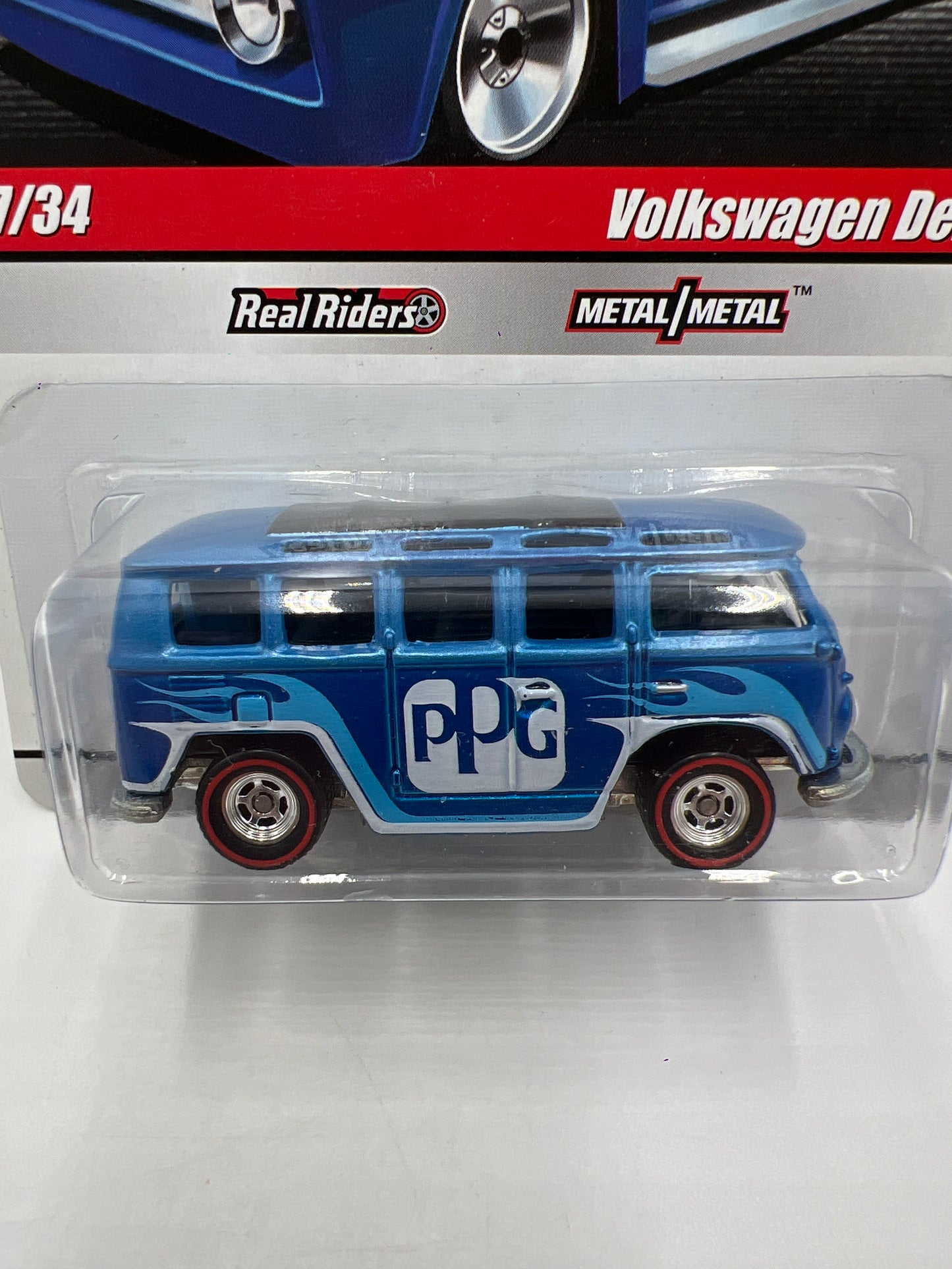 Hot Wheels Premium Delivery Slick Rides #17 Volkswagen Deluxe Blue PPG W/Protector