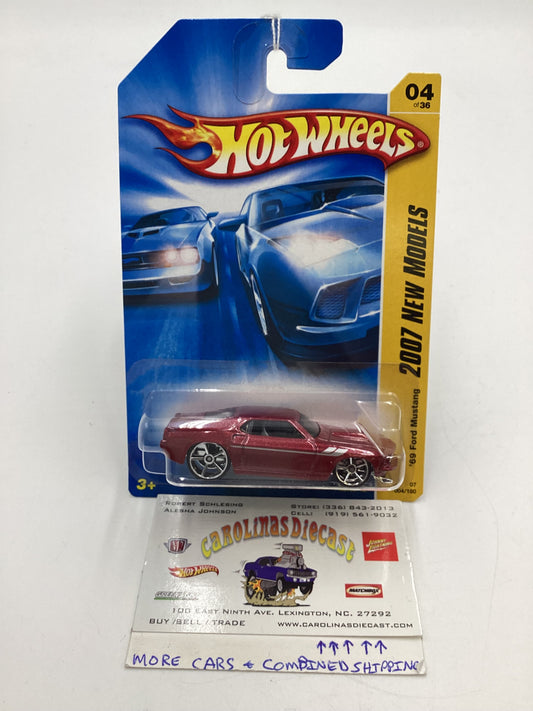 2007 Hot Wheels New Models #4 69 Ford Mustang Red 25H