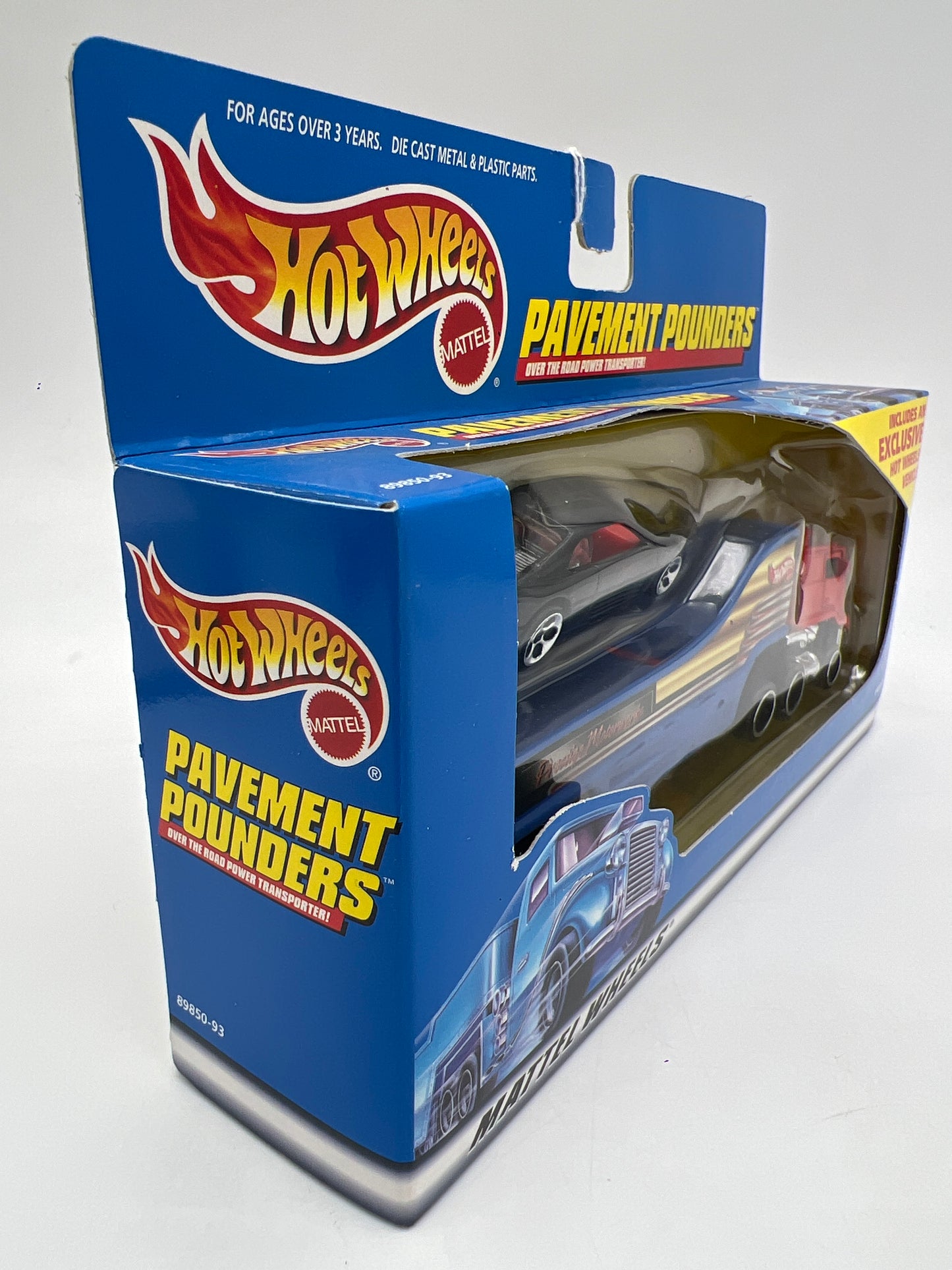 Hot Wheels Pavement Pounders Ferrari 348 Black W/Transporter Truck
