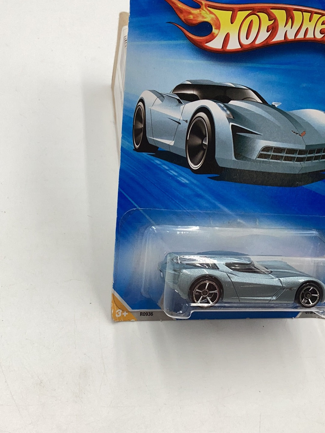 2010 Hot Wheels #19 09 Corvette stingray concept Silver Blue Metallic 18F