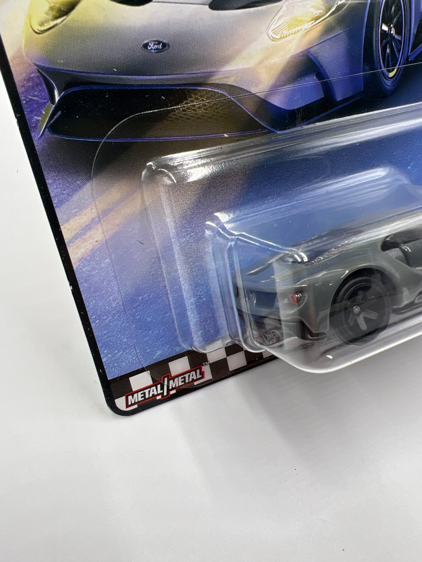 Hot Wheels Premium Boulevard #13 Ford GT Gray VHTF 6 Spoke Wheel Variation W/Protector