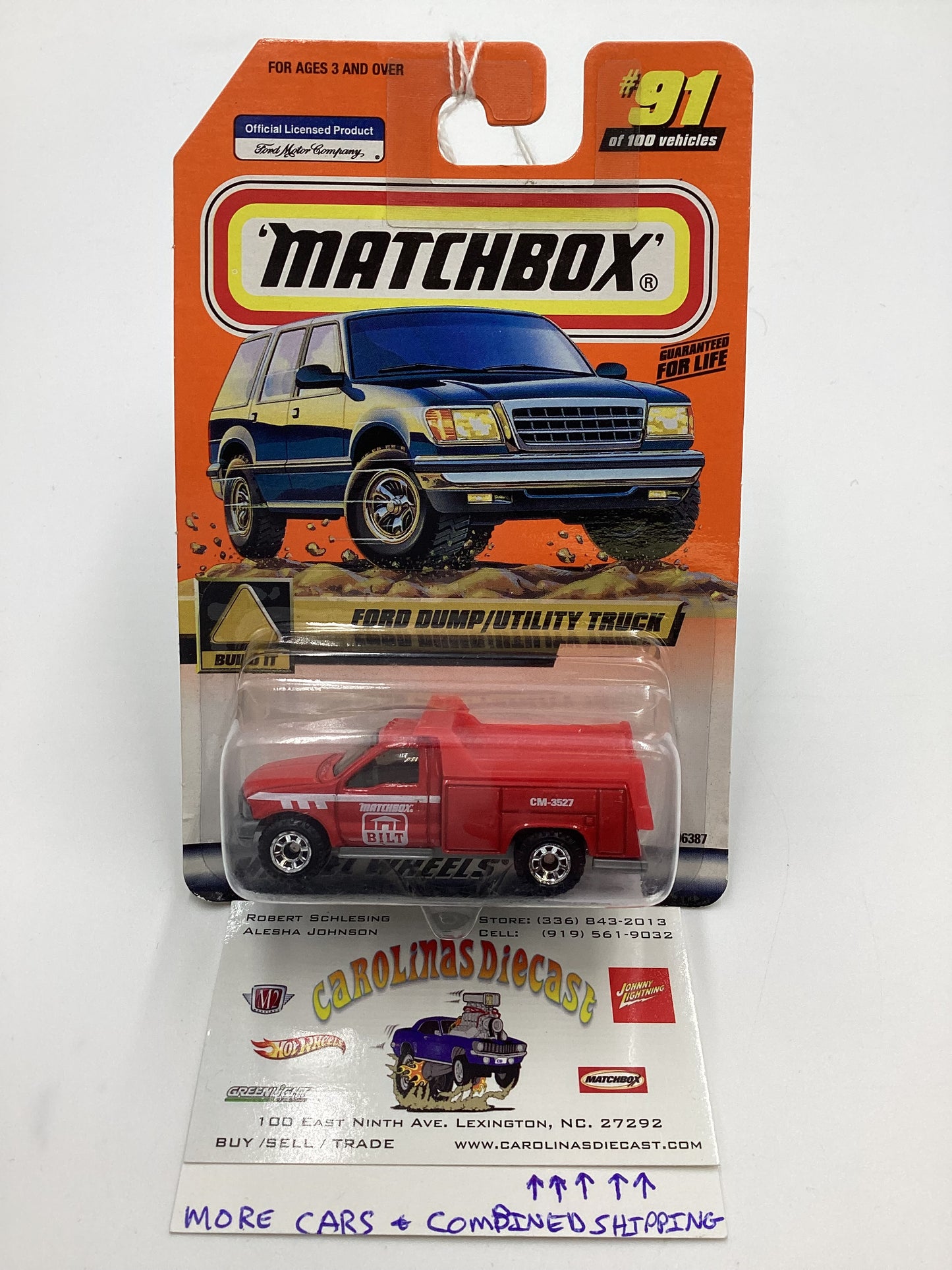 2000 Matchbox #91 Ford Dump/ Utility Truck Red 210C