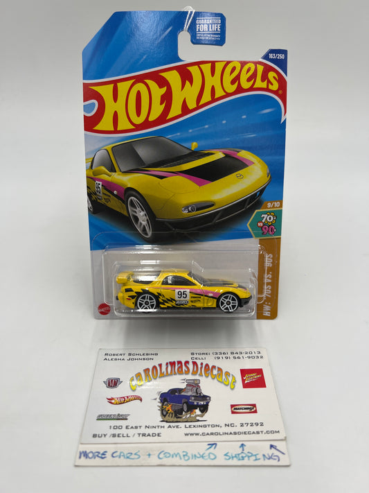 2025 Hot Wheels J Case HW 70s Vs 90s #163 95 Mazda RX-7 Drift Yellow 86C