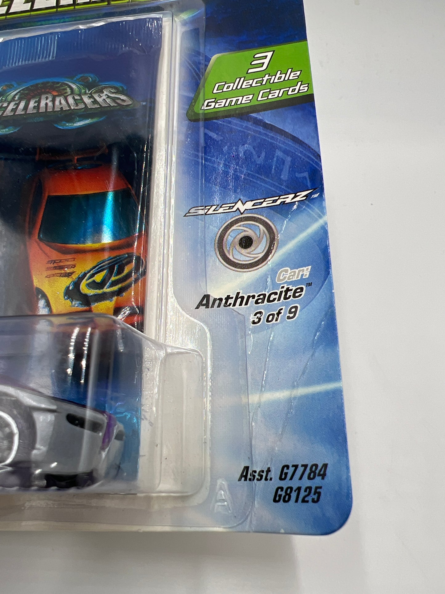 Hot Wheels Acceleracers Silencerz #3 Anthracite VHTF Card Not Perfect