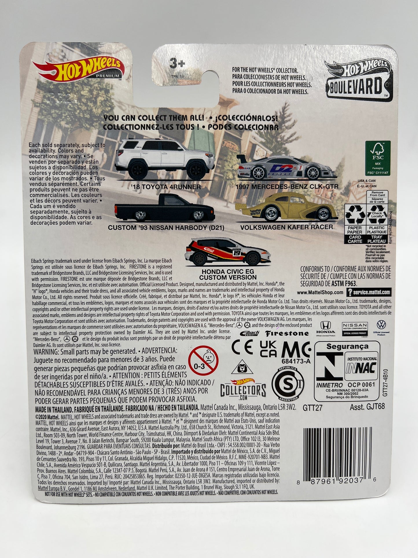 Hot Wheels Premium Boulevard #37 1997 Mercedes-Benz CLK-GTR Silver W/Protector