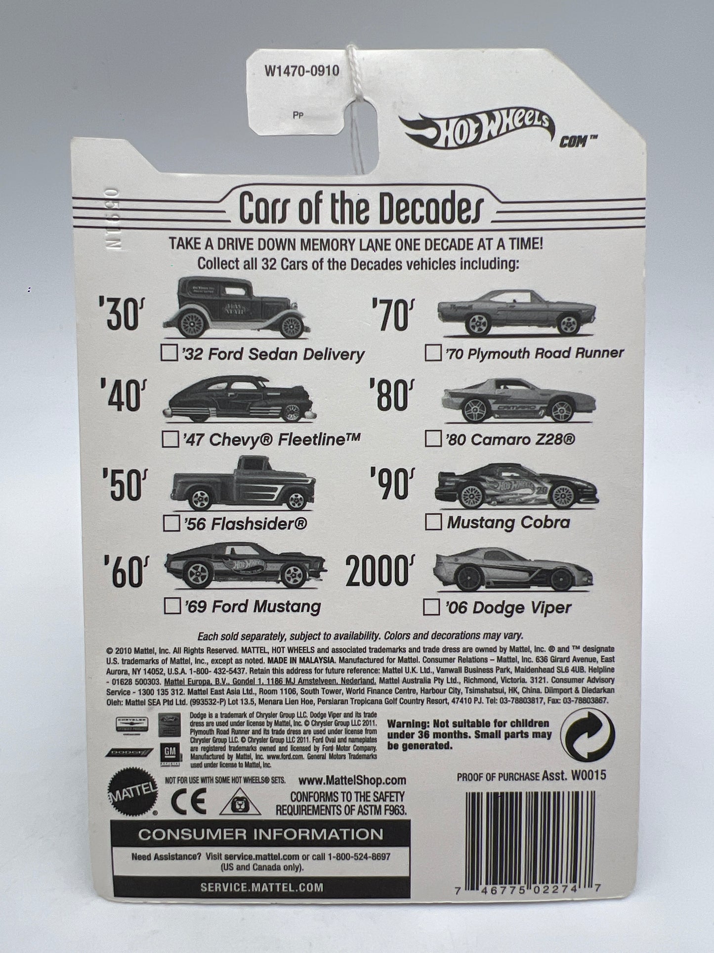 Hot Wheels Cars of the Decades The 90s #27 Mustang Cobra Black 164G