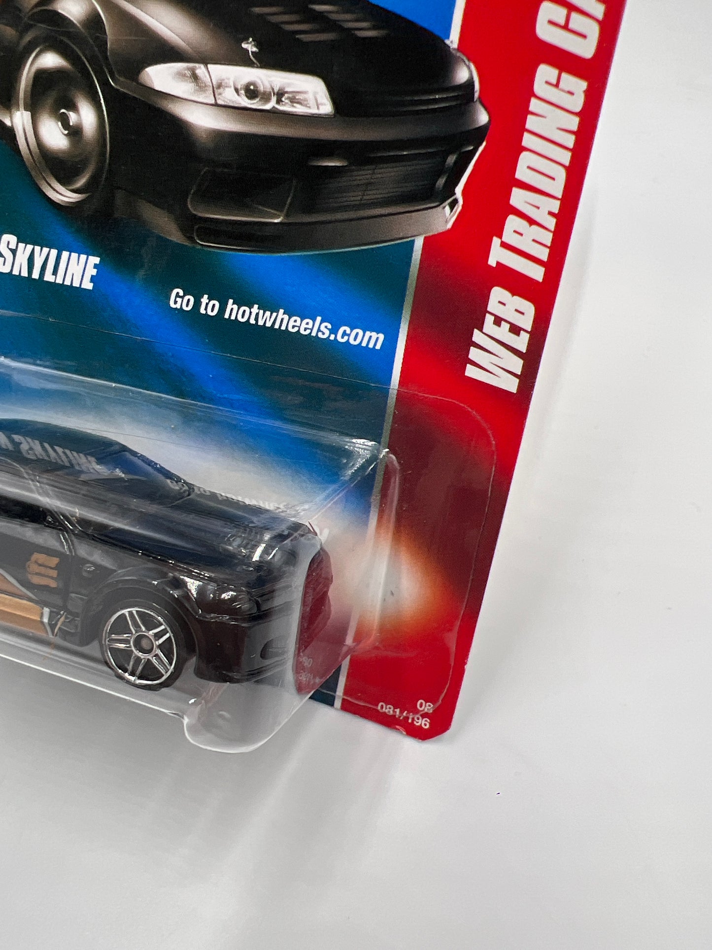2008 Hot Wheels Web Trading Cars #81 Nissan Skyline Black W/Protector