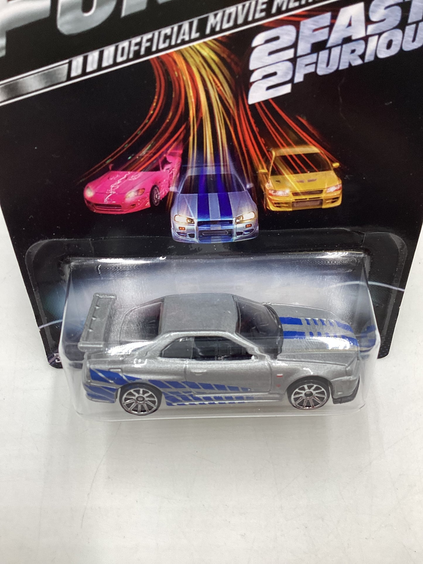 2013 Hot wheels Fast and Furious Fast 2 Furious Nissan skyline GT-R (R34) Silver 3/8 with protector