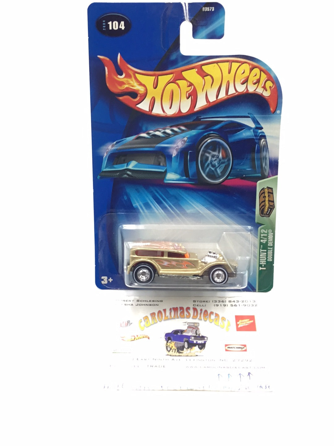 2004 Hot Wheels Treasure Hunt  #104 Double Demon rubber tires CC5