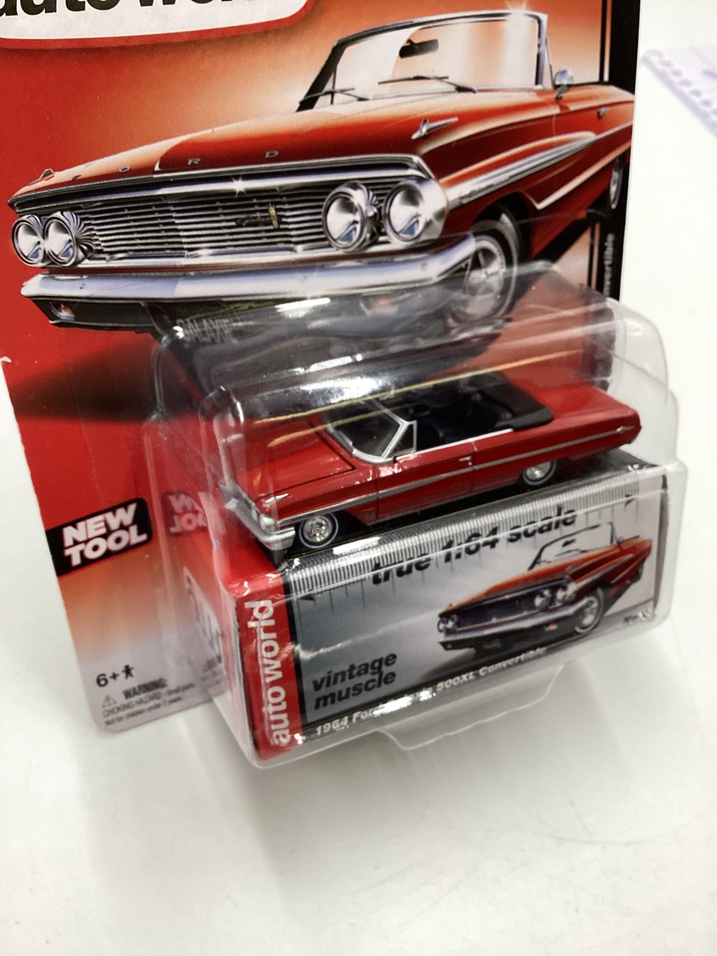 Auto World Vintage Muscle Premium Series 3 #2 1964 Ford Galaxie 500XL Convertible Red