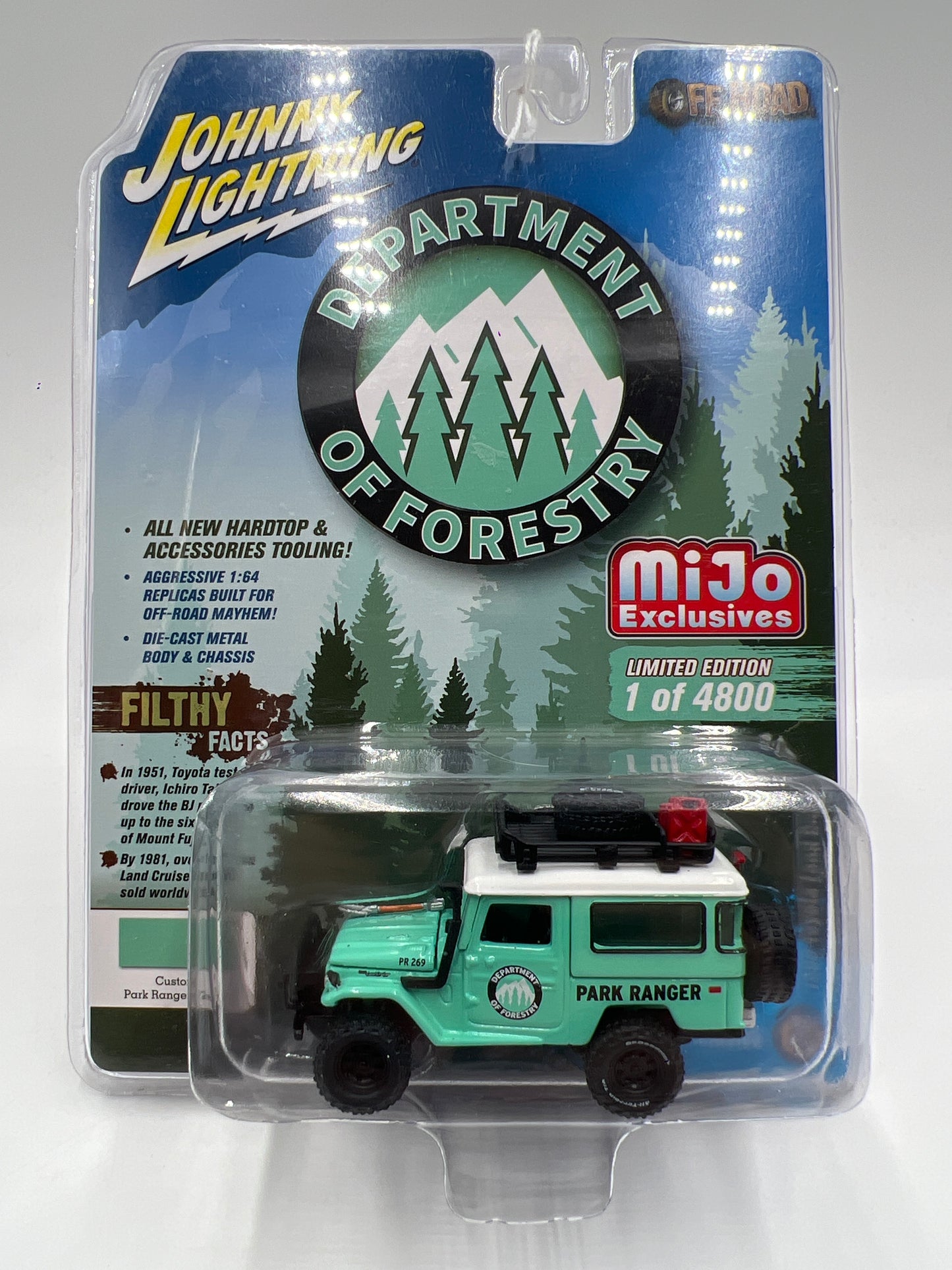 Johnny Lightning MiJo Exclusives 1/4800 Off Road Department of Forestry 1980 Toyota Land Cruiser Park Ranger