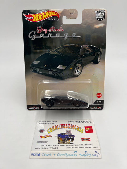 Hot Wheels Premium Car Culture CHASE Jay Lenos Garage #0 Lamborghini Countach LP 5000 QV Black W/Protector