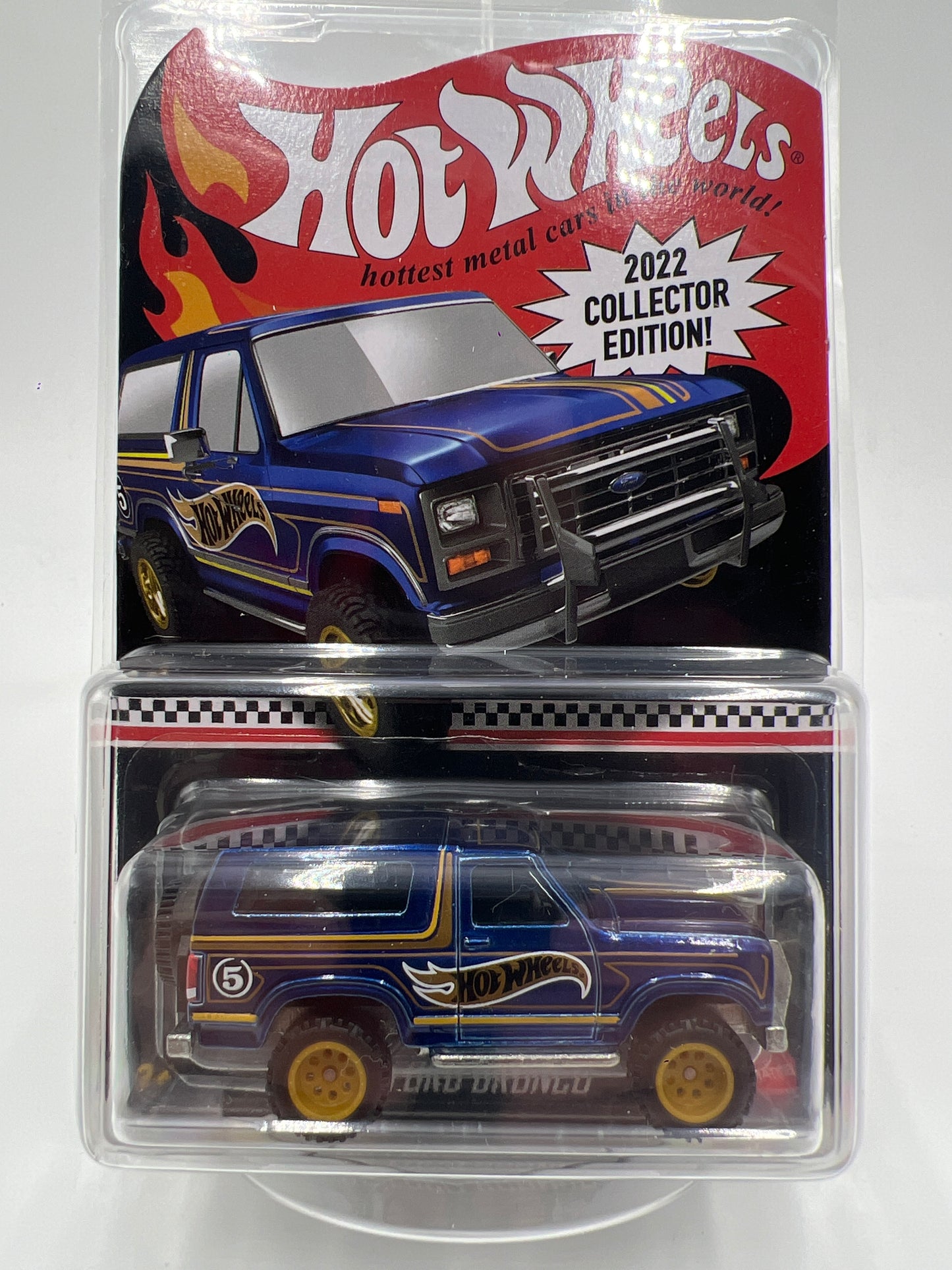 2022 Hot Wheels RLC Collector Edition Walmart Mail In #5 85 Ford Bronco Blue W/Protector
