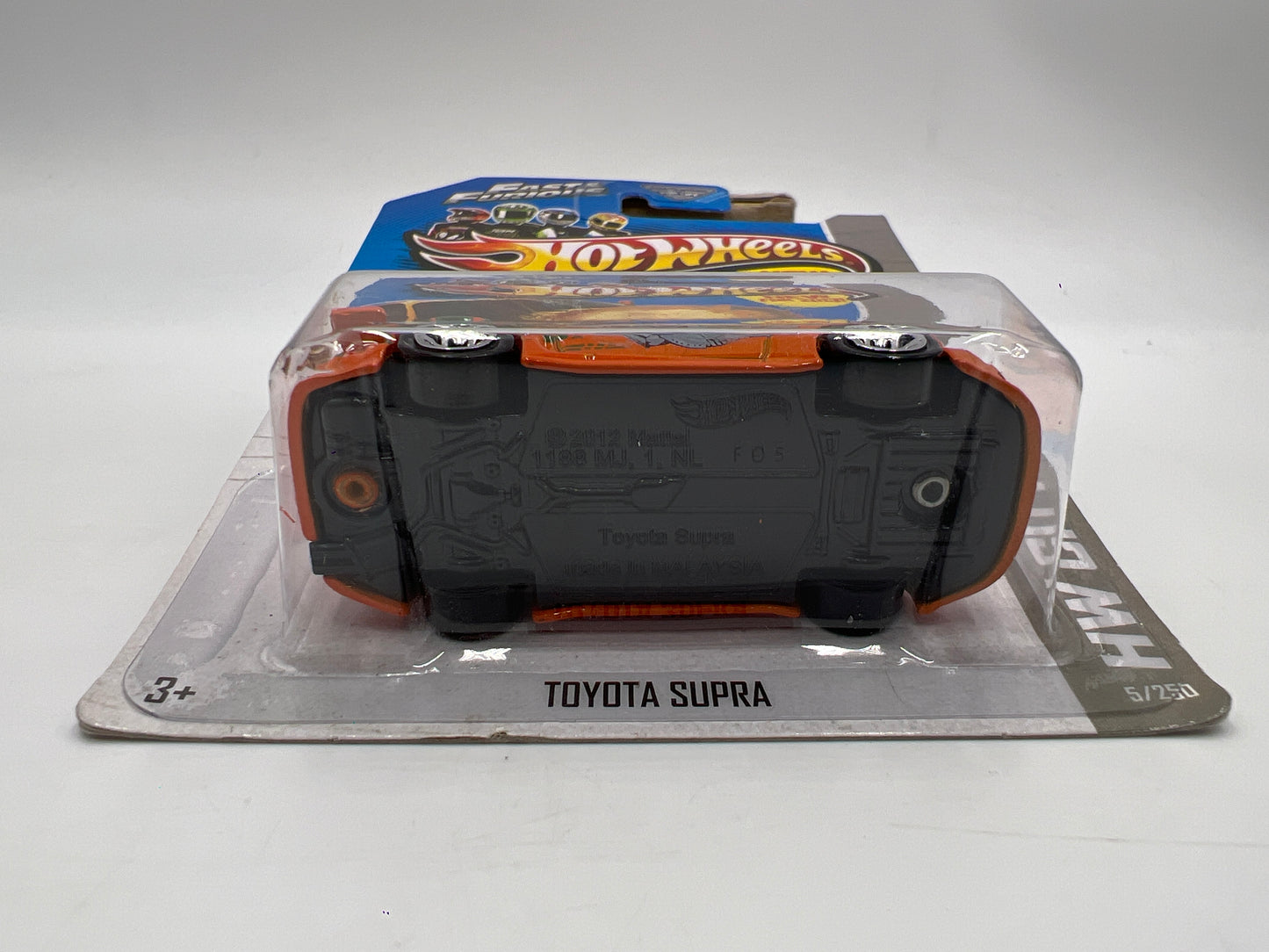 2013 Hot Wheels City #5 Fast & Furious Toyota Supra Orange W/Protector