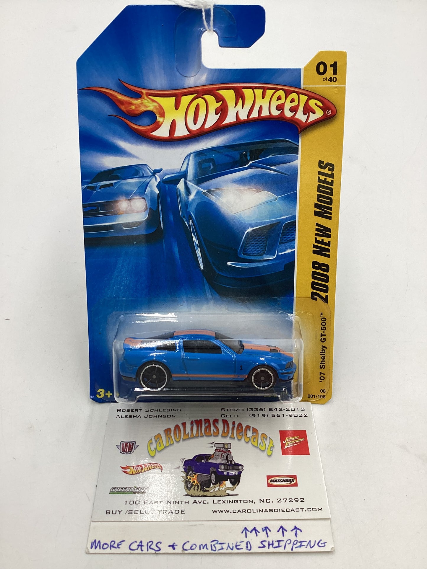 2008 Hot Wheels New Models #001 07 Shelby GT-500 Blue 24G