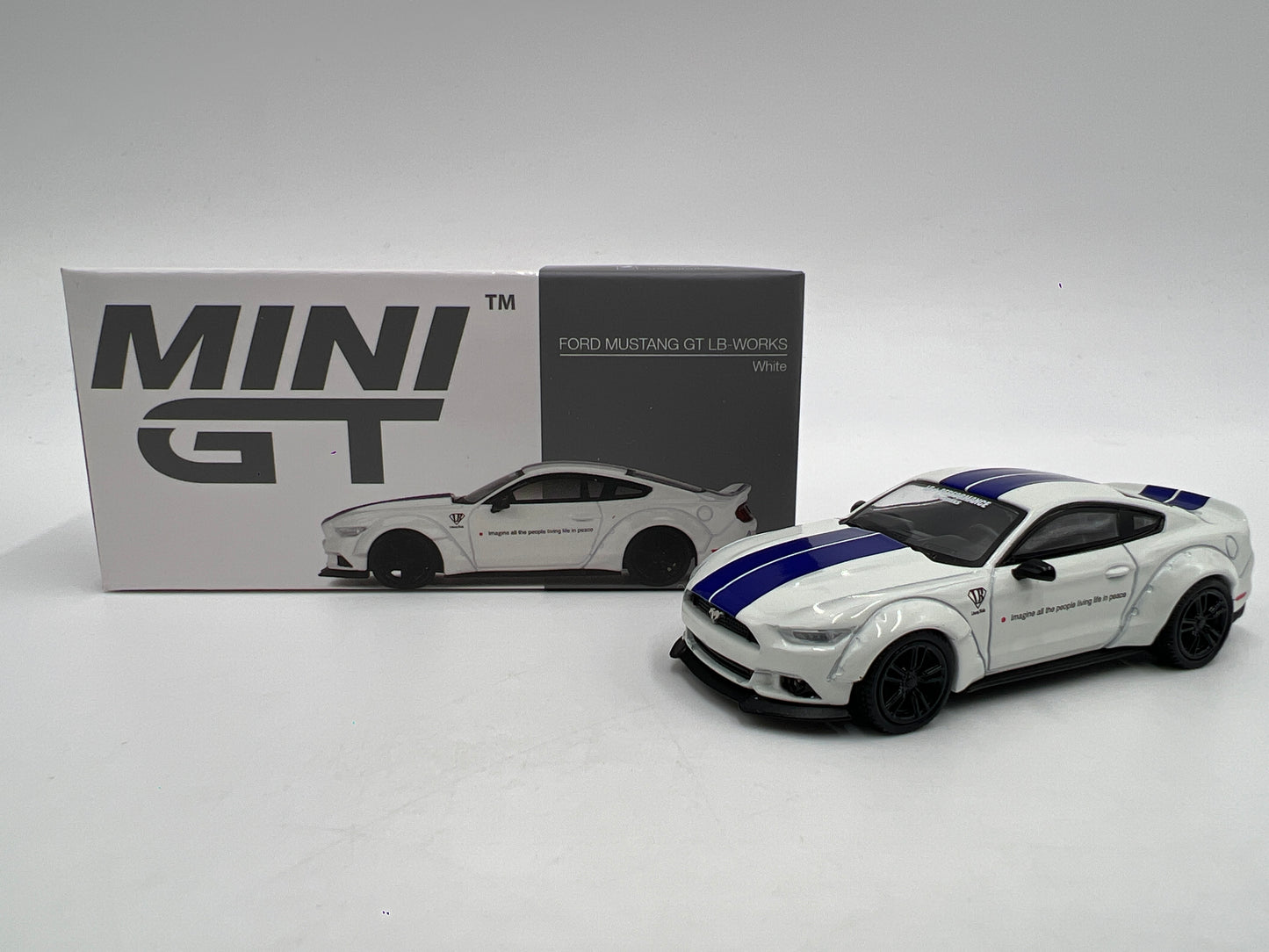 Mini GT MiJo Exclusive #646 Ford Mustang GT LB-Works White
