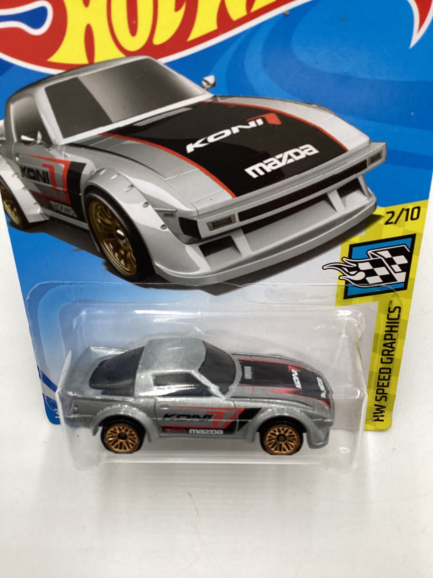 2019 Hot Wheels Speed Graphics #167 Mazda RX-7 Silver 83H