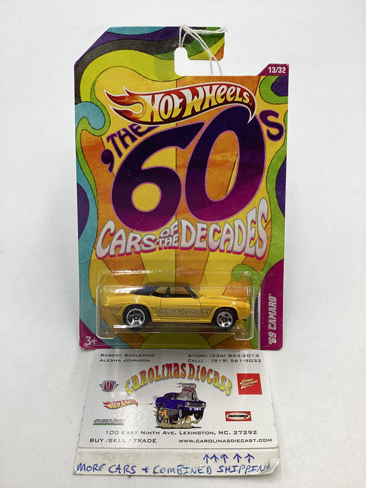 2011 Hot wheels 60’s Cars of the Decade 13/32 69 Camaro 160B