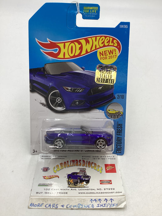 2017 Hot Wheels Factory Sealed #104 2015 Ford Mustang GT Convertible Blue 25E