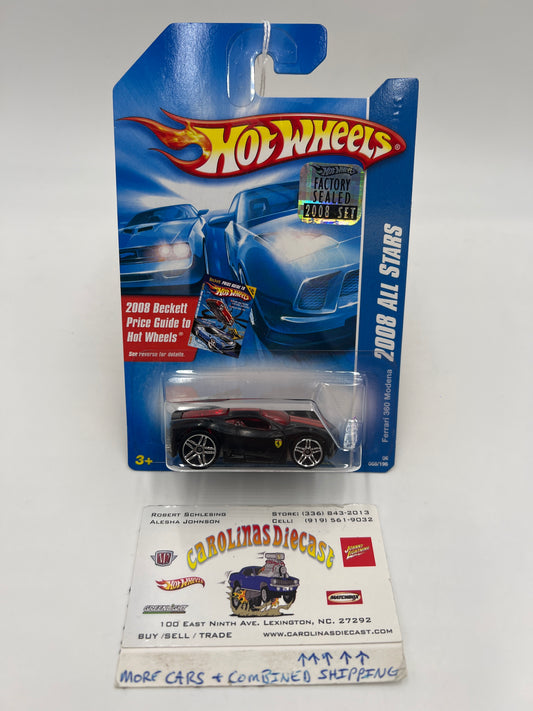 2008 Hot Wheels All Stars #068 Ferrari 360 Modena Black Factory Sealed