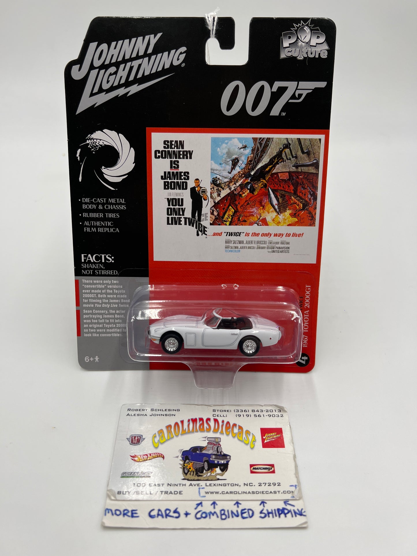 Johnny Lightning Pop Culture 007 You Only Live Twice Release 2 #4 1967 Toyota 2000GT White 232D