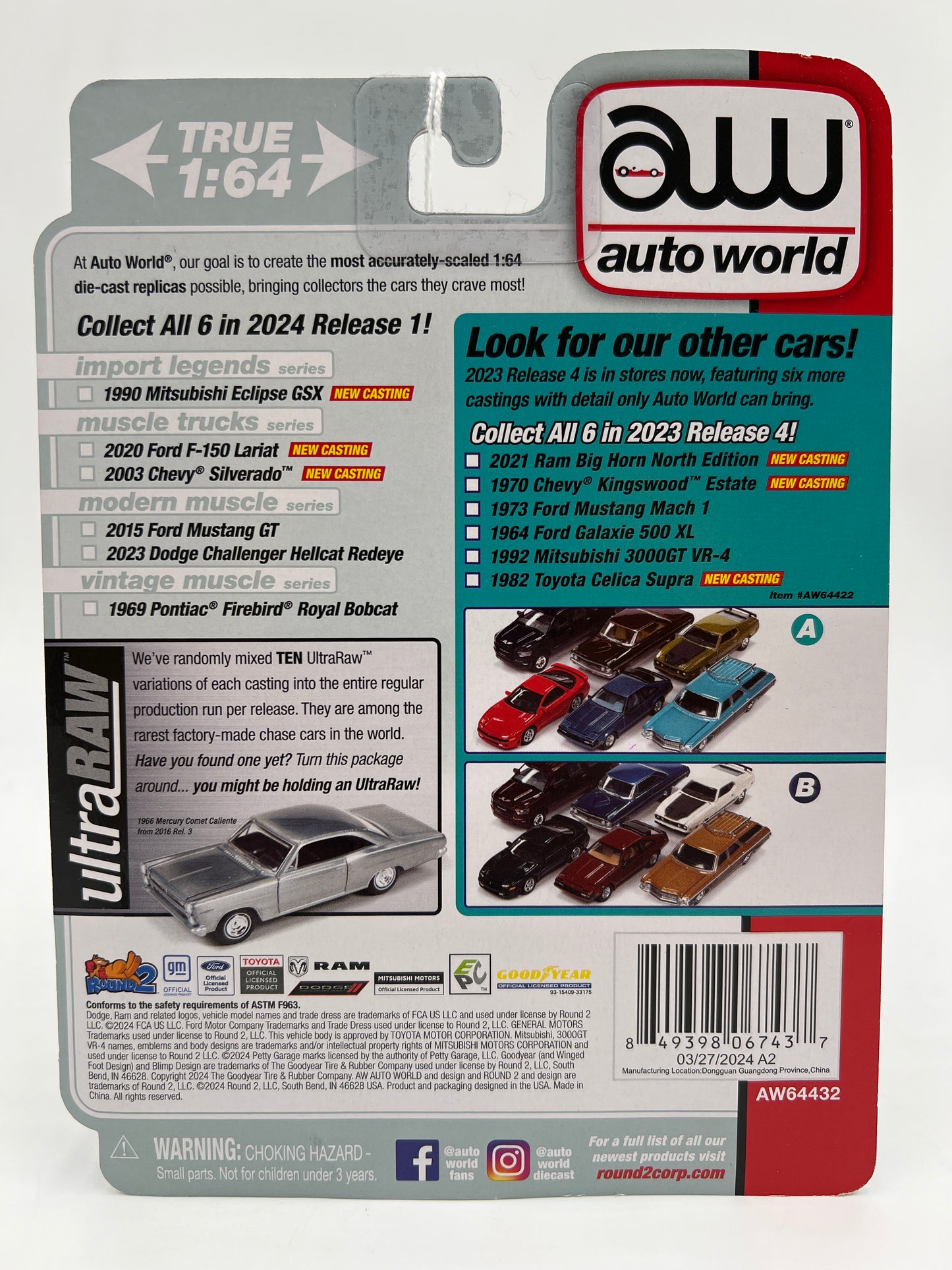 Auto World Muscle Trucks Release 1 Version A 2003 Chevy Silverado Red 184D