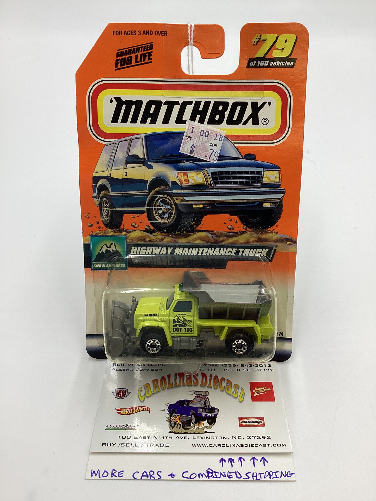 2000 Matchbox #79 Highway Maintenance Truck Yellow 206E