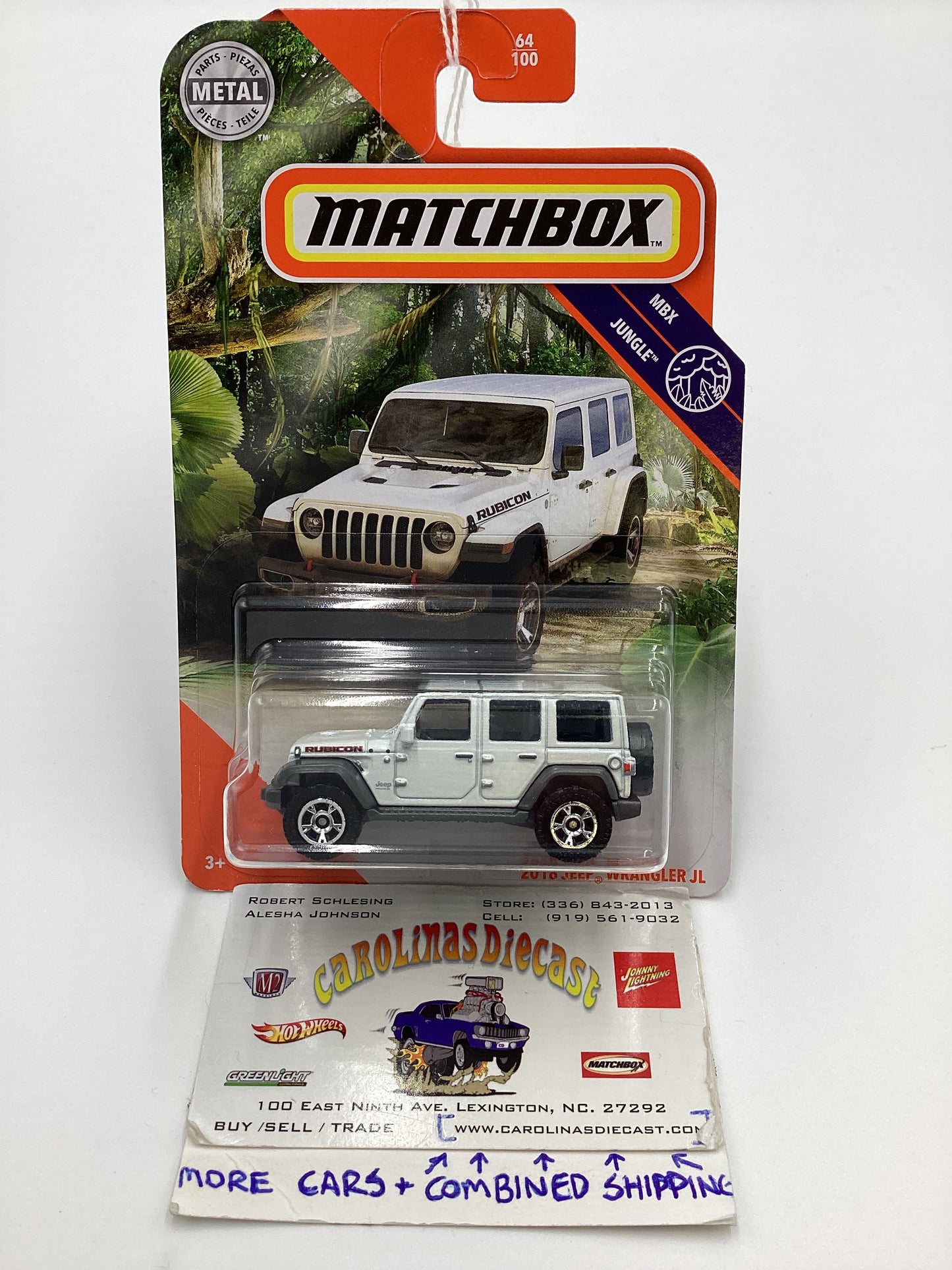 2019 Matchbox #64 2018 Jeep Wrangler JL White (SR)