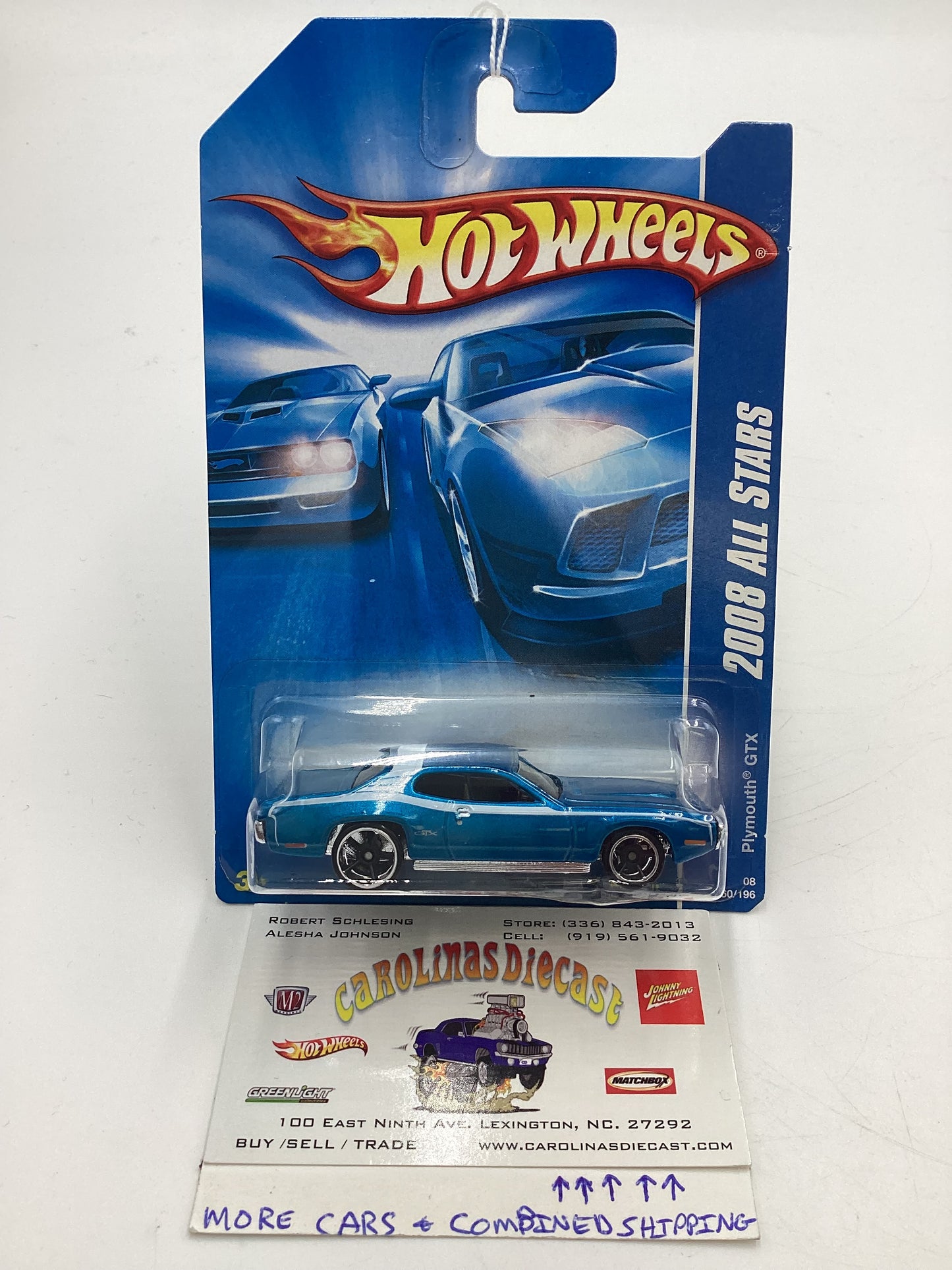 2008 Hot Wheels All Stars #60 Plymouth GTX Blue Card Not Perfect 46E