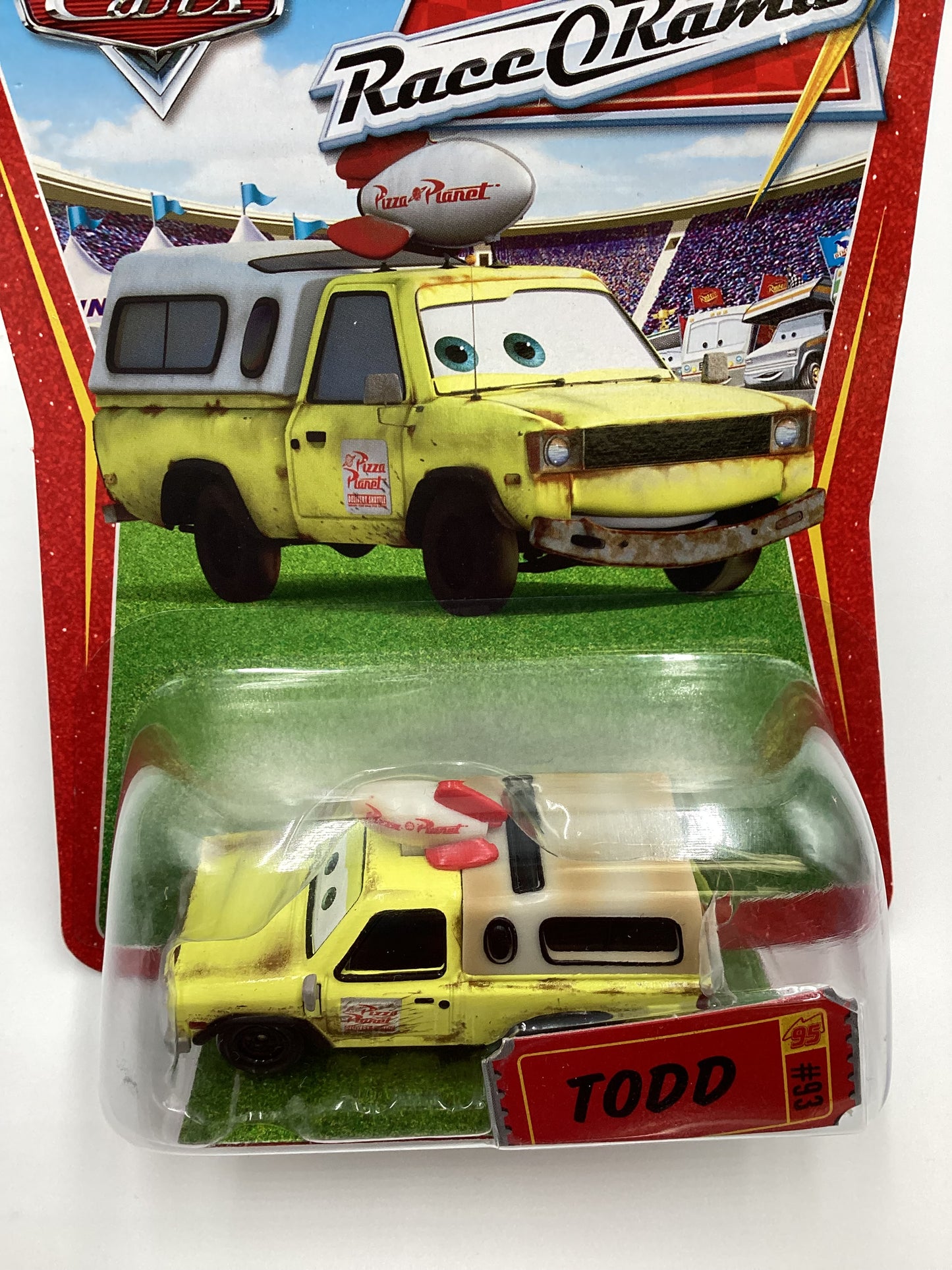 Disney Pixar The World Of Cars Race O Rama Todd Yellow #93 137A