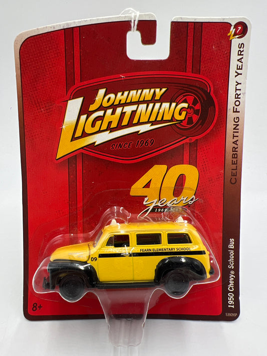 Johnny Lightning Small Card 1950 Chevy School Bus Yellow