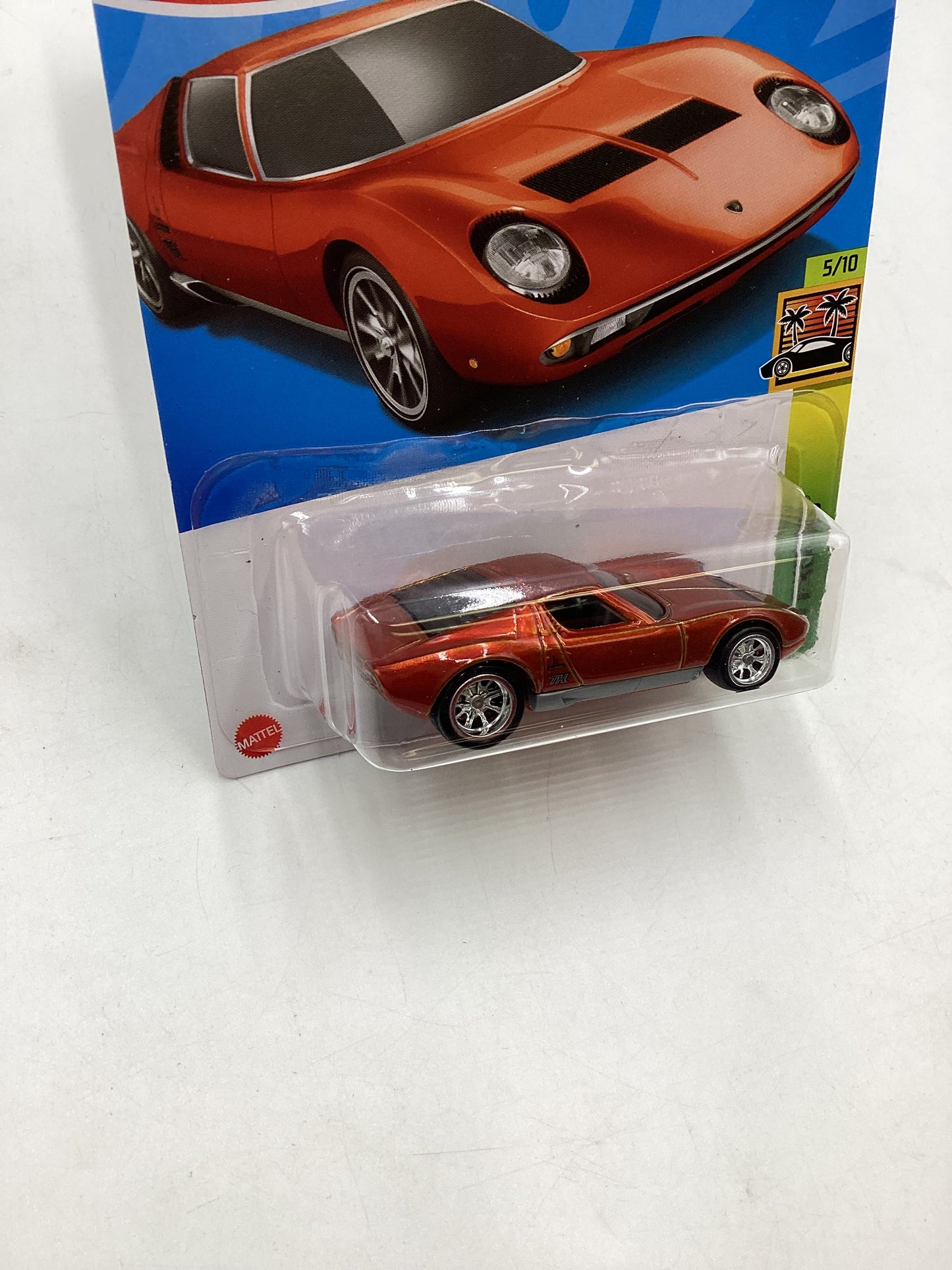 2022 Hot wheels Super treasure hunt 71 Lamborghini Miura SV Orange W/ Protector