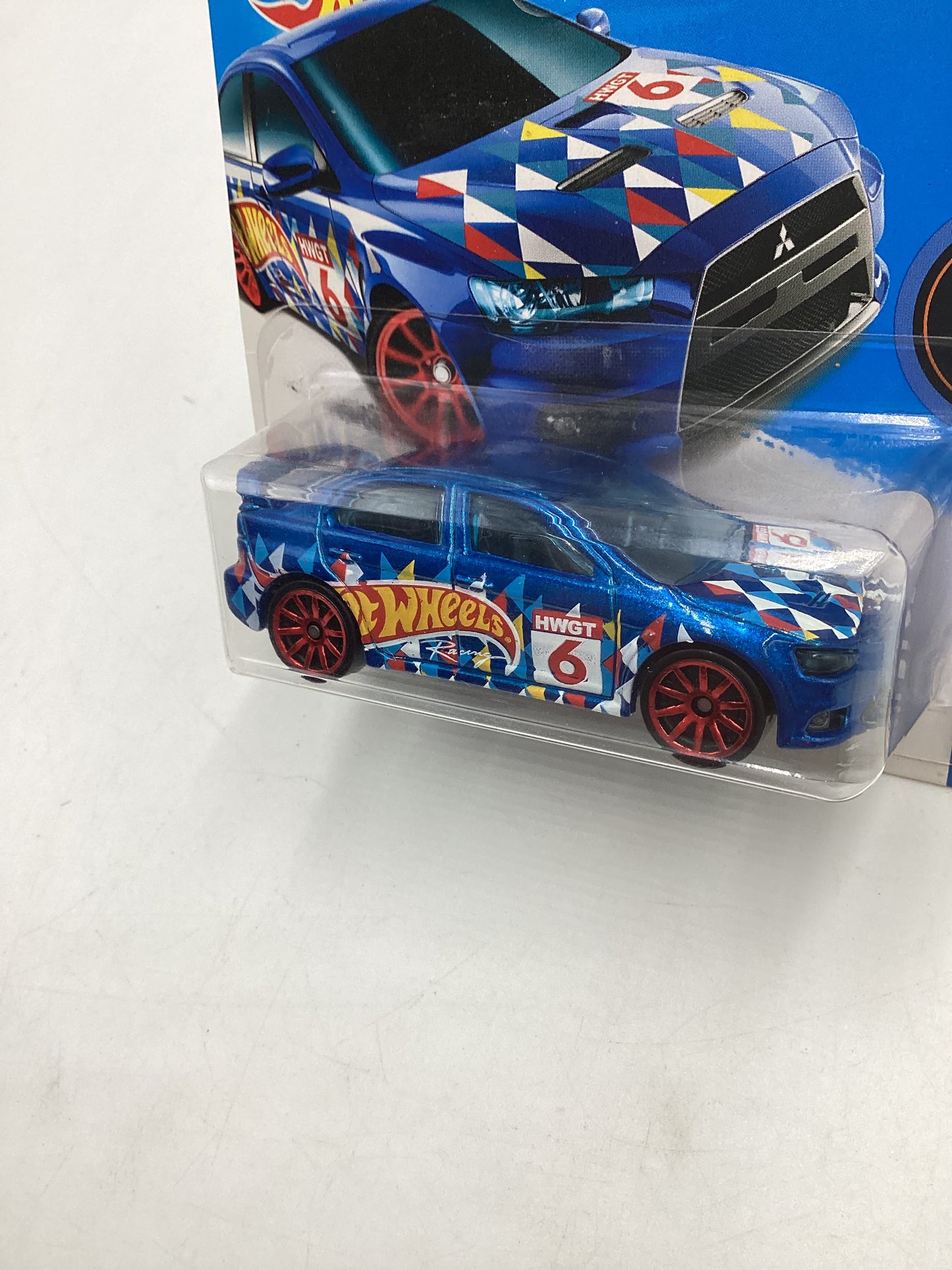 Hot wheels 2016 Race Team #6 2008 Lancer Evolution Short Card 91D