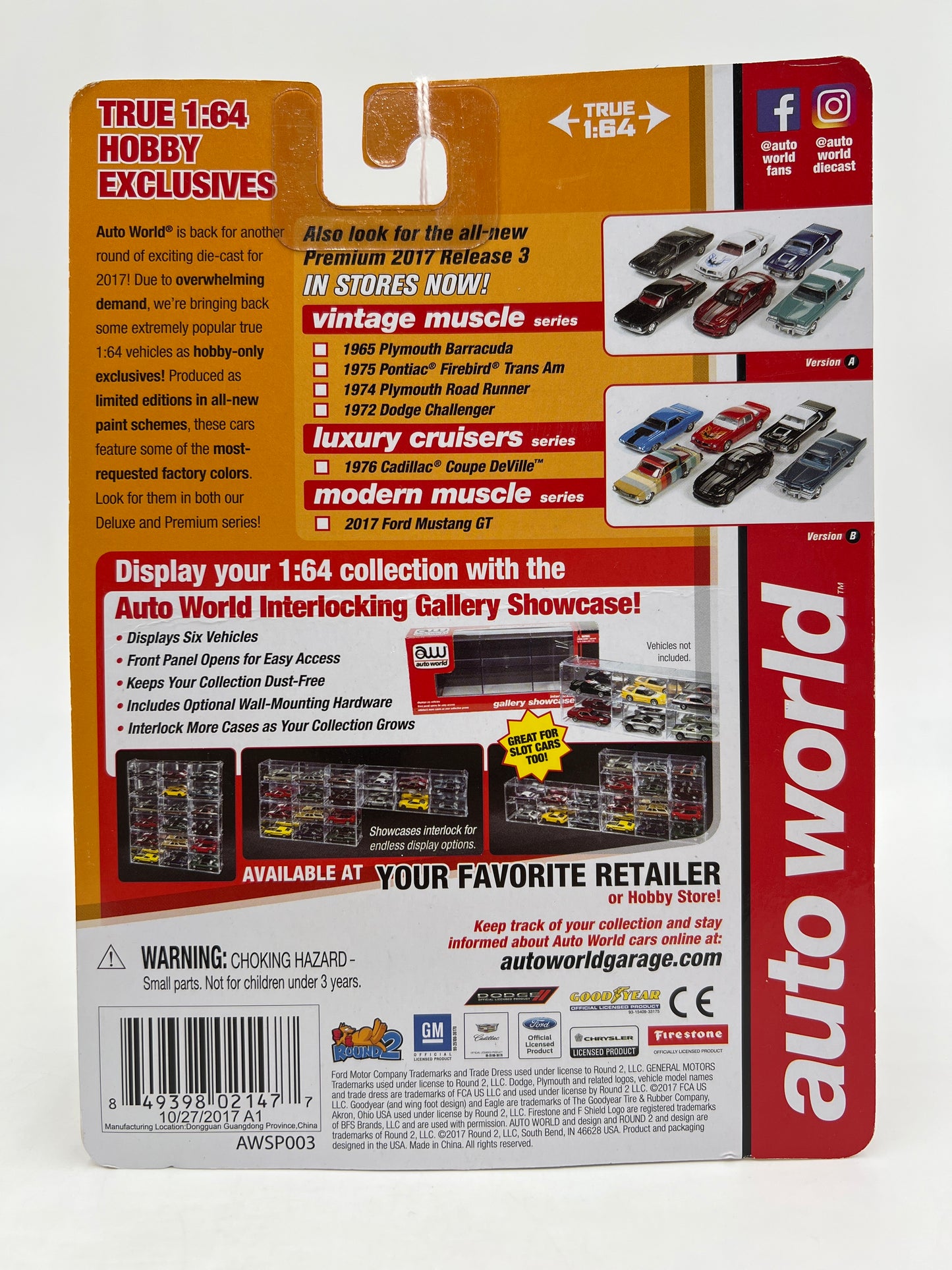 Auto World Hobby Exclusive Vintage Muscle Version B 1972 Dodge Challenger Orange