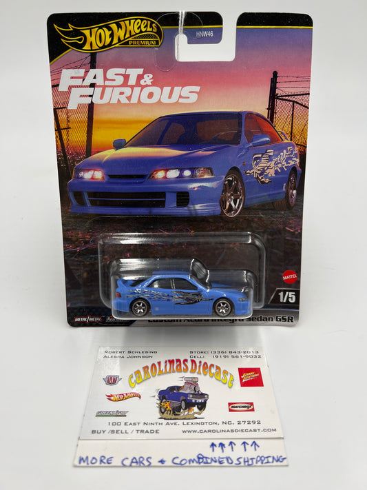 2024 Hot Wheels Gold Label Fast & Furious #1 Custom Acura Integra Sedan GSR Blue Vein on Card 246P