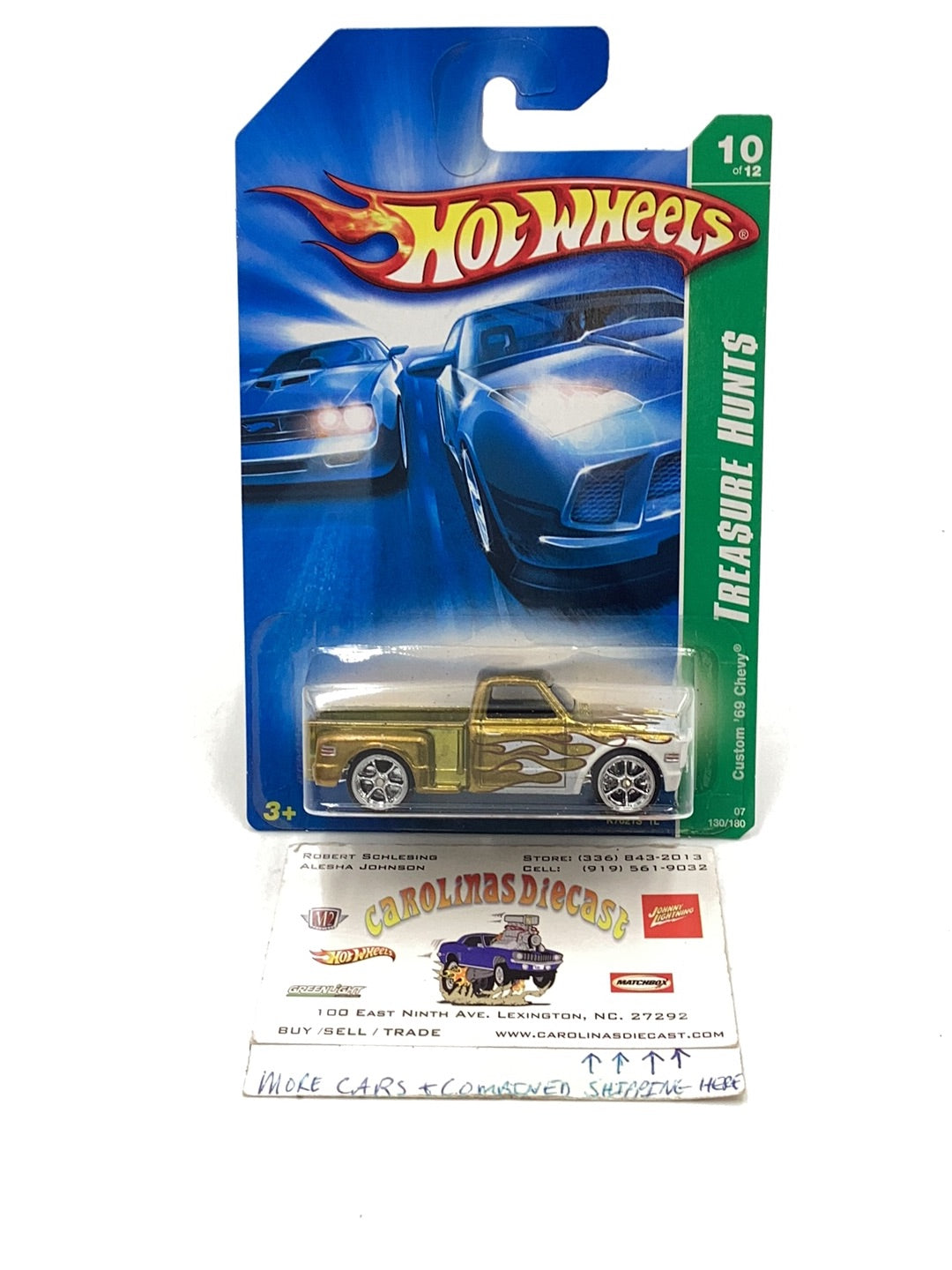 2007 Hot Wheels Treasure Hunt #130 Custom 69 Chevy with protector