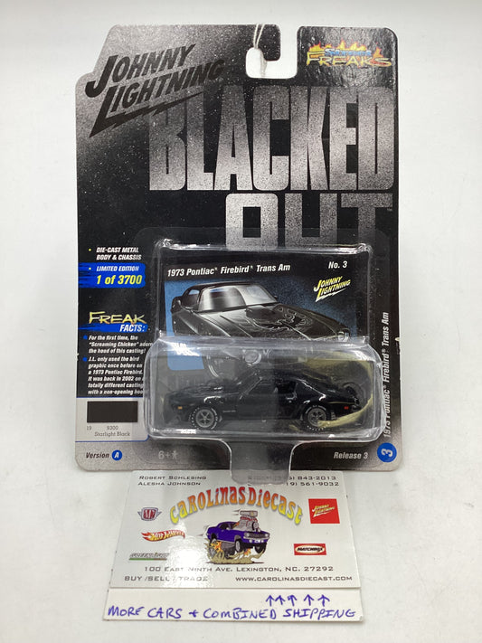 Johnny Lightning Blacked Out 1973 Pontiac Firebird Trans Am 191D