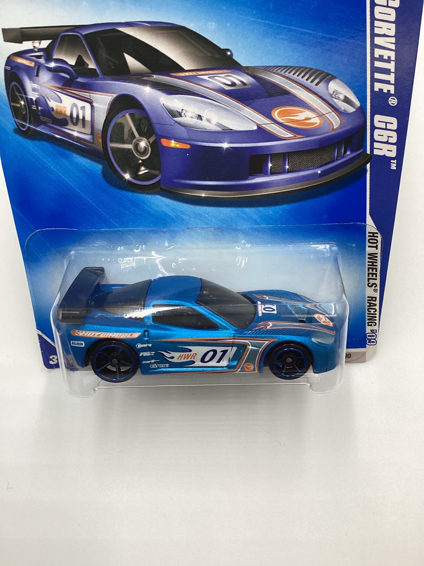 2009 Hot Wheels #071 Corvette C6R Blue 14i