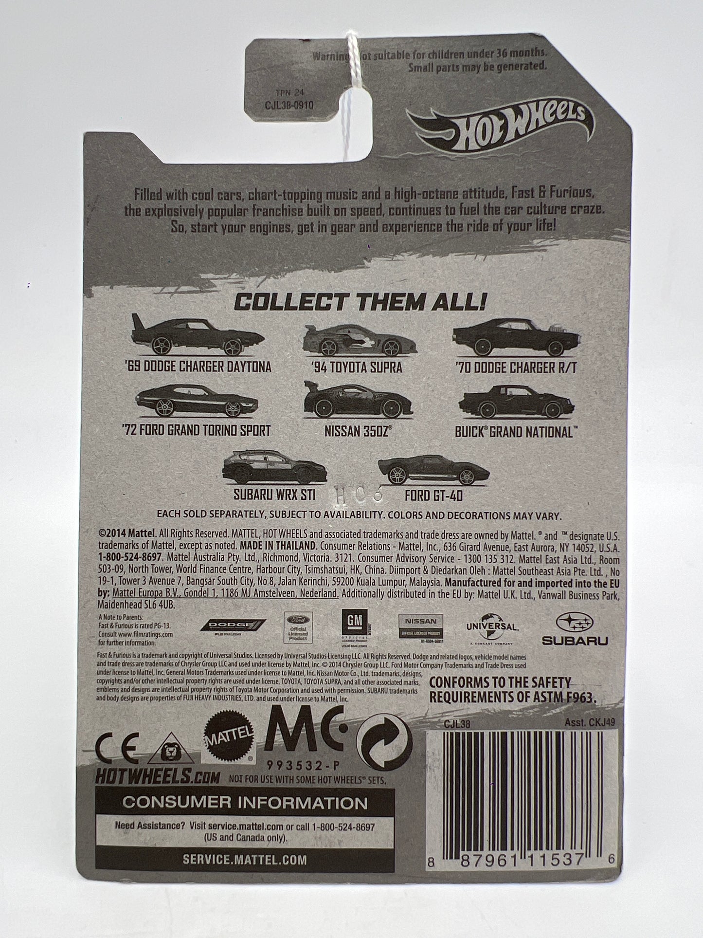 Hot Wheels Fast and Furious Fast Five #8 Ford GT-40 Blue 71G