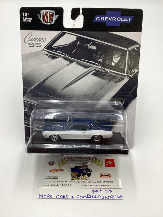 M2 Machines Auto-Drivers Chevrolet 1969 Chevrolet Camaro SS/RS White W/Blue R101 191D