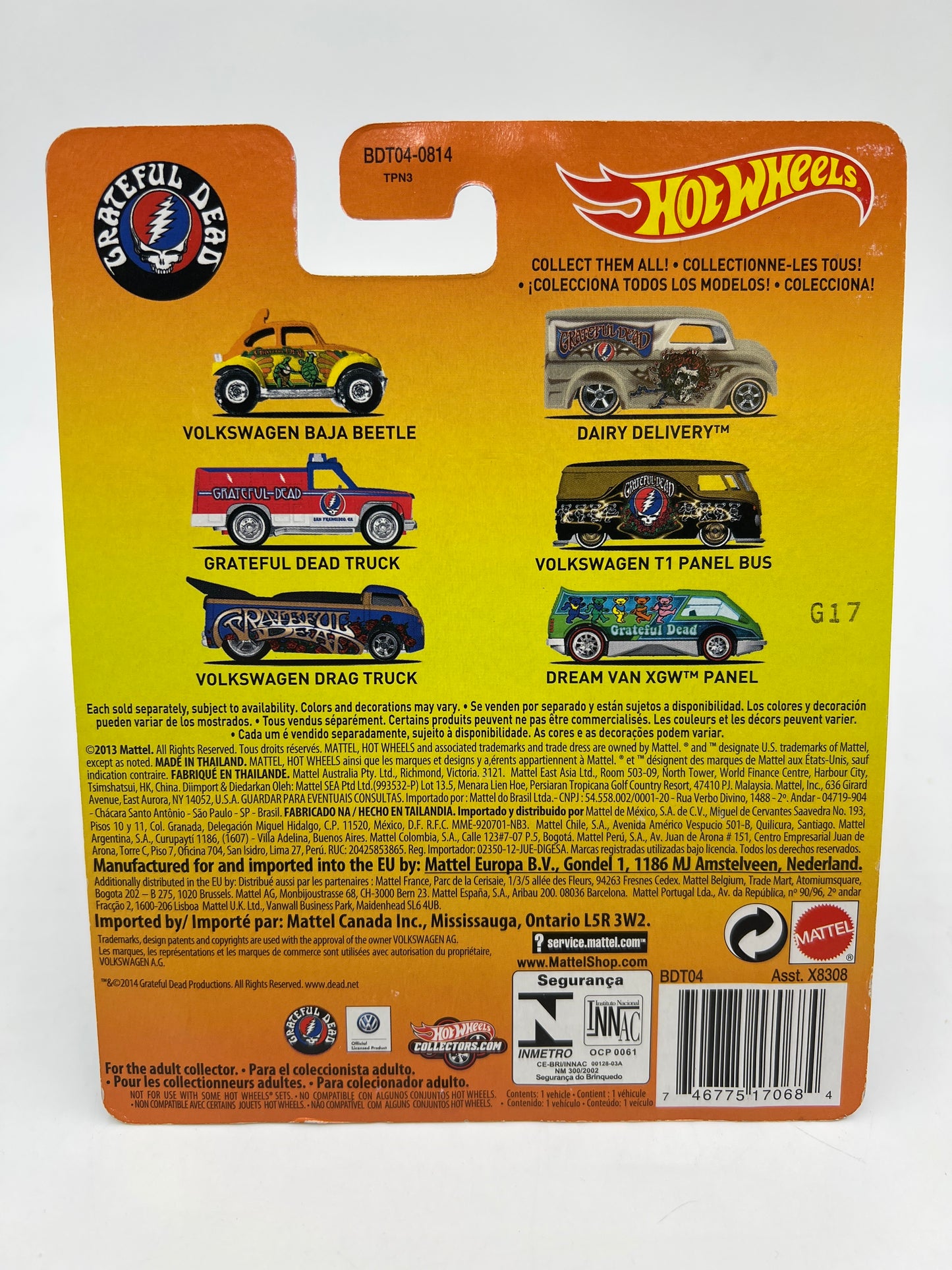 Hot Wheels Pop Culture Grateful Dead Full 6 Car Set W/Protectors VHTF