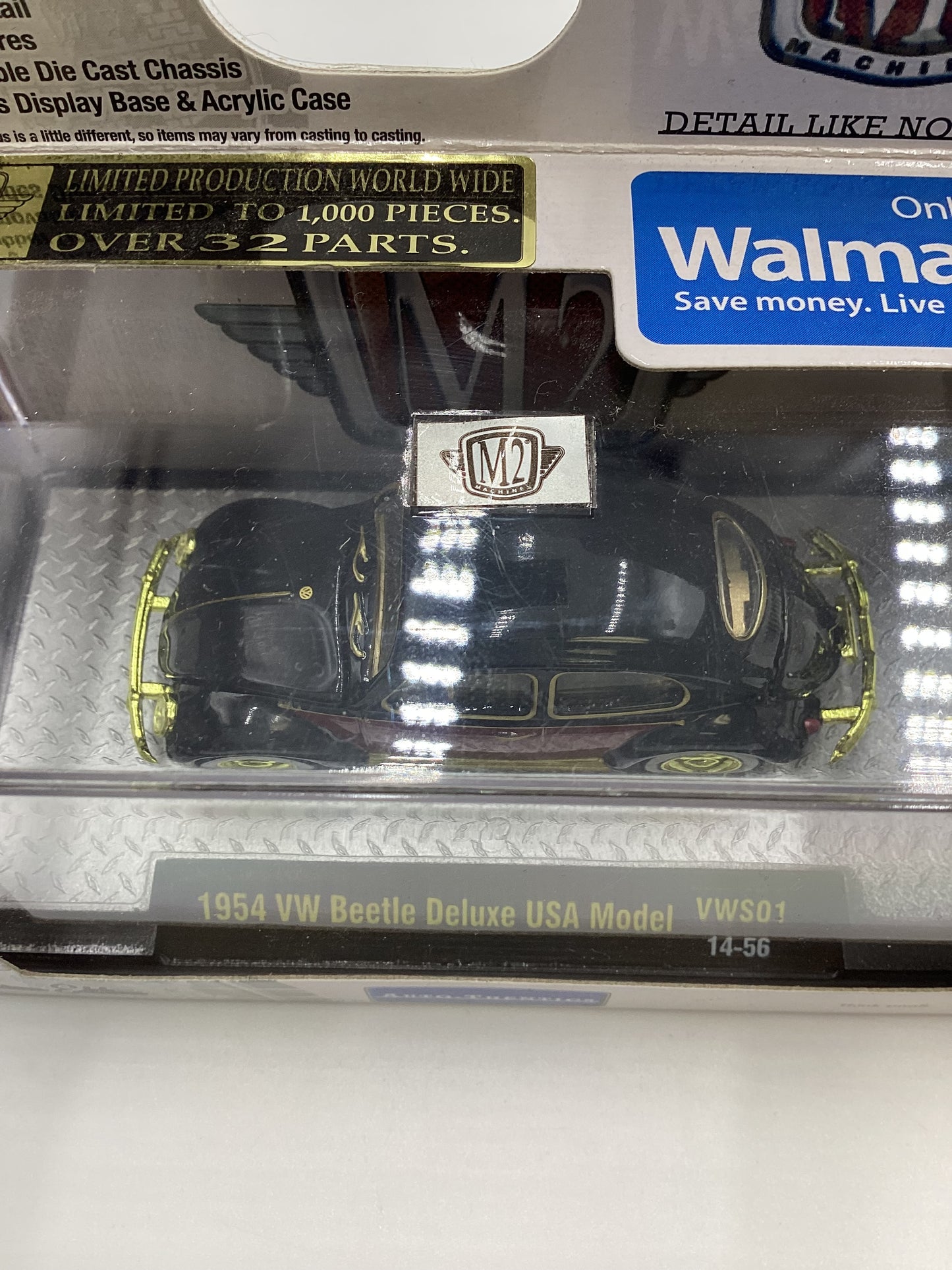 M2 Machines Walmart Exclusive 1954 VW Beetle Deluxe USA Model VWS01 Chase with protector (1)