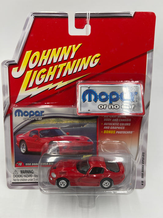 Johnny Lightning Mopar Or No Car #18 1998 Dodge Viper GTS Red 229a